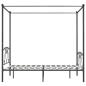 Preview: Himmelbett-Gestell Grau Metall 140 x 200 cm