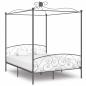 Preview: ARDEBO.de - Himmelbett-Gestell Grau Metall 160 x 200 cm