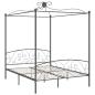Preview: Himmelbett-Gestell Grau Metall 160 x 200 cm