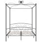 Preview: Himmelbett-Gestell Grau Metall 160 x 200 cm