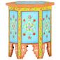 Preview: ARDEBO.de - Beistelltisch Handbemalt Mehrfarbig 38x33x42cm Mango Massivholz