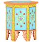 Preview: Beistelltisch Handbemalt Mehrfarbig 38x33x42cm Mango Massivholz