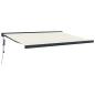 Preview: Markise Einziehbar Creme 4,5x3 m Stoff und Aluminium