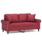 Preview: 2-Sitzer-Sofa mit Zierkissen Weinrot 140 cm Kunstleder
