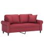 Preview: 2-Sitzer-Sofa mit Zierkissen Weinrot 140 cm Kunstleder