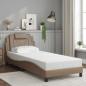 Preview: ARDEBO.de - Bettgestell "Viana" ohne Matratze Cappuccino-Braun 90x190 cm Kunstleder