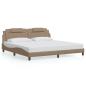 Preview: Bettgestell "Viana" ohne Matratze Cappuccino-Braun 200x200 cm Kunstleder