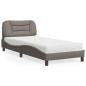 Preview: ARDEBO.de - Bett mit Matratze "Hvar" Taupe 80x200 cm Stoff