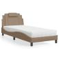 Preview: ARDEBO.de - Bett "Viana" mit Matratze Cappuccino 90x190 cm Kunstleder