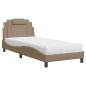 Preview: Bett "Viana" mit Matratze Cappuccino 90x190 cm Kunstleder
