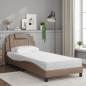 Preview: Bett "Viana" mit Matratze Cappuccino 90x190 cm Kunstleder