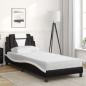 Preview: Bett "Viana" mit Matratze Schwarz und Weiß 90x190 cm Kunstleder