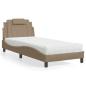 Preview: ARDEBO.de - Bett "Viana" mit Matratze Cappuccino 90x200 cm Kunstleder