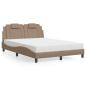 Preview: ARDEBO.de - Bett "Viana" mit Matratze Cappuccino 140x200 cm Kunstleder
