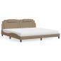 Preview: ARDEBO.de - Bett "Viana" mit Matratze Cappuccino 200x200 cm Kunstleder