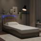 Preview: ARDEBO.de - Bettgestell "Viana" mit LED ohne Matratze Cappuccino-Braun 90x200 cm