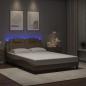 Preview: ARDEBO.de - Bettgestell "Viana" mit LED ohne Matratze Cappuccino-Braun 140x200 cm