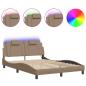 Preview: Bettgestell "Viana" mit LED ohne Matratze Cappuccino-Braun 140x200 cm