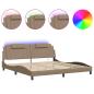 Preview: Bettgestell "Viana" mit LED ohne Matratze Cappuccino-Braun 200x200 cm