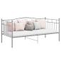 Preview: ARDEBO.de - Schlafsofa Bettgestell Grau Metall 90x200 cm