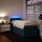 Preview: ARDEBO.de - Boxspringbett mit Matratze Blau 80x200 cm Samt