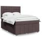 Preview: ARDEBO.de - Boxspringbett mit Matratze Dunkelbraun 160x200 cm Stoff