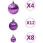 Preview: 100-tlg. Weihnachtskugel-Set Lila