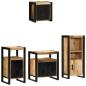 Preview: Badezimmermöbel-Set 4 stk. Braun und Schwarz 55 x 35 x 60 cm