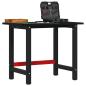 Preview: ARDEBO.de - Werkbank Dunkelbraun 100x60x81,5 cm Massivholz Eiche