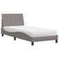 Preview: Bett mit Matratze "Hanko" Taupe 80x200 cm Stoff