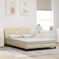 Preview: ARDEBO.de - Bettgestell ohne Matratze Creme 120x200 cm Stoff