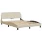 Preview: Bettgestell ohne Matratze Creme 120x200 cm Stoff
