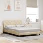 Preview: Bettgestell mit LED ohne Matratze Creme 140x190 cm Stoff