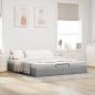 Preview: Ottoman-Bett ohne Matratze Hellgrau 200x200 cm Stoff