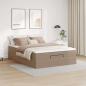 Preview: Ottoman-Bett mit Matratze Cappuccino-Braun 140x190cm Kunstleder