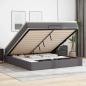 Preview: ARDEBO.de - Ottoman-Bett mit Matratze Grau 160x200 cm Kunstleder