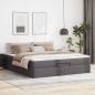 Preview: Ottoman-Bett mit Matratze Grau 160x200 cm Kunstleder