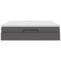 Preview: Ottoman-Bett mit Matratze Grau 160x200 cm Kunstleder