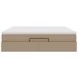 Preview: Ottoman-Bett mit Matratze Cappuccino-Braun 160x200cm Kunstleder