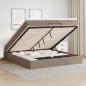 Preview: ARDEBO.de - Ottoman-Bett mit Matratze Cappuccino-Braun 180x200cm Kunstleder