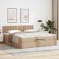 Preview: Ottoman-Bett mit Matratze Cappuccino-Braun 140x190cm Kunstleder