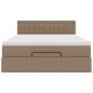Preview: Ottoman-Bett mit Matratze Cappuccino-Braun 140x190cm Kunstleder