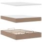 Preview: Ottoman-Bett mit Matratze Cappuccino-Braun 140x190cm Kunstleder