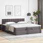 Preview: Ottoman-Bett mit Matratze Grau 160x200 cm Kunstleder