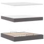 Preview: Ottoman-Bett mit Matratze Grau 160x200 cm Kunstleder