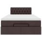 Preview: Ottoman-Bett mit Matratze Dunkelbraun 120x200 cm Stoff