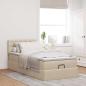 Preview: Ottoman-Bett mit Matratze Creme 80x200 cm Stoff