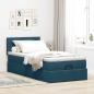 Preview: Ottoman-Bett mit Matratze Dunkelblau 90x190 cm Samt