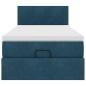 Preview: Ottoman-Bett mit Matratze Dunkelblau 90x190 cm Samt