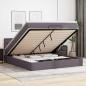 Preview: ARDEBO.de - Ottoman-Bett mit Matratzen & LEDs Grau 160x200 cm Kunstleder